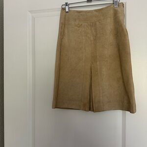 Madison Studio Beige Leather Skirt,size 0